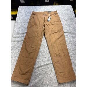 Alpine Design Mens Utility Pant Brown Khaki Double Knee Canvas 32x30 ADM24901